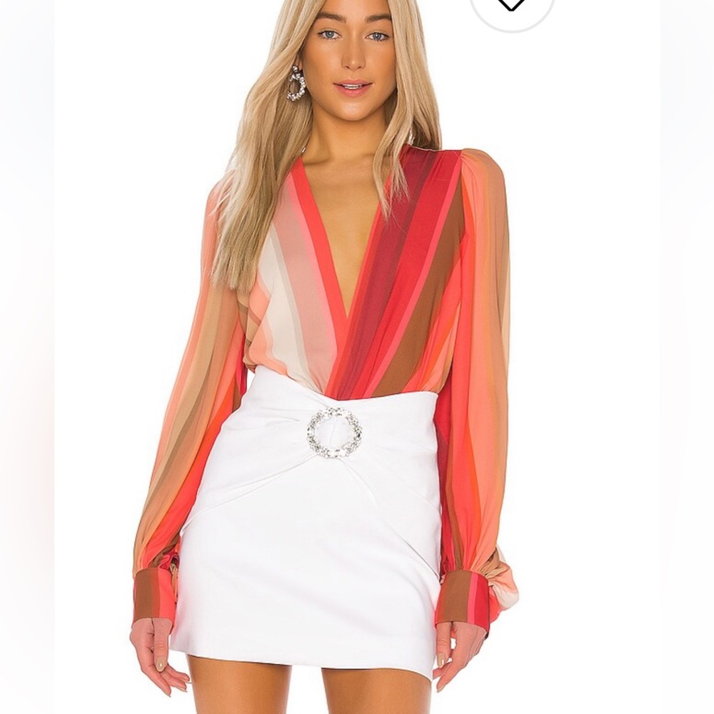 Revolve - lorane tropical chiffon bodysuit